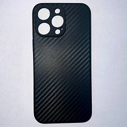Силиконовый чехол CARBON для iPhone 15 PRO MAX чёрный