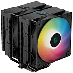 Кулер для процессора DEEPCOOL AG620 DIGITAL BK ARGB LGA1700/1200/115X/AM5/AM4 (8шт/кор, TDP 260W, PWM, DUAL Fan 120mm, 6 тепл. трубок, черный) RET