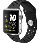 Силиконовый ремешок NIKE BAND 42/44/45/49mm, № 20_темно-серый & черный