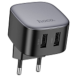 Сетевое ЗУ 2USB 3A HOCO CS31A Wing, черный, PD20Вт, кабель USB - microUSB