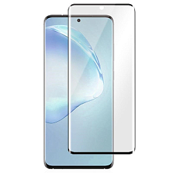 Противоударное стекло 9D NONAME для SAMSUNG Galaxy S20 Ultra, черное, полный клей, в техпаке
