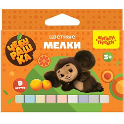Мелки цветные Мульти-Пульти "Чебурашка", 9цв., картонная коробка, европодвес ЦМЧБ_53009