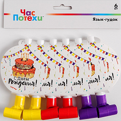 Дудка-гудок «Празднечный торт», набор 6 шт. 4904088