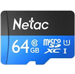 Micro SD 64Gb Netac P500 Ultra Class 10 A1 U1 V10 без адаптера (SDCS3/64GBSP)