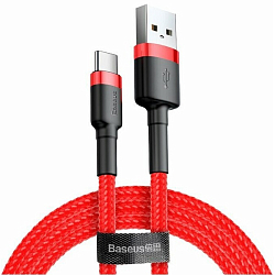 Кабель USB <--> Type-C  1.0м BASEUS Cafule CATKLF-B09, красный