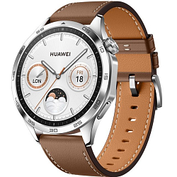 Смарт-часы HUAWEI Watch GT 4 Phoinix-B19L 46мм, серебристый/ коричневый