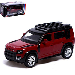 Машина металлическая LAND ROVER DEFENDER 110, 1:43, инерция, открываются двери, цвет красный