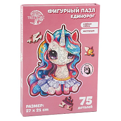 Пазлы деревянные фигурные детские «Сказочный единорожик», 75 эл 9888199