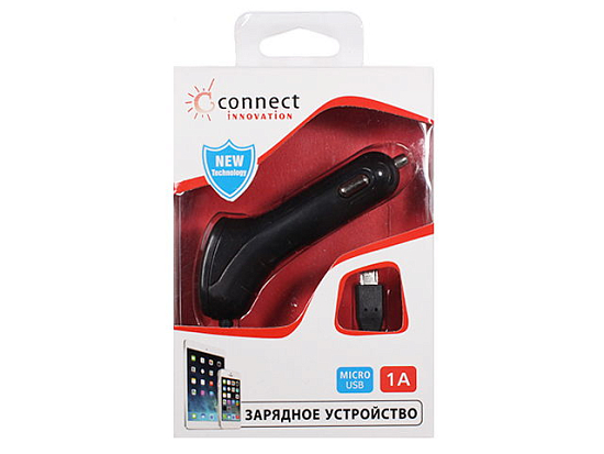 Авто ЗУ 1A CONNECT microUSB чёрное