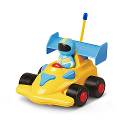 Машинка р/у Mioshi Tech "Картинг" (17 см, свет., звук, фигурка, желтый)