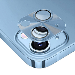 Противоударное стекло для камеры iPhone 15/15 Plus голубой