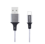 Кабель USB <--> microUSB  1.0м FAISON HX14 ALUM ткань, белый