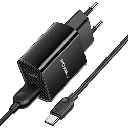 Сетевое ЗУ 2USB 2.1A BOROFONE BA53A, Powerway, черный