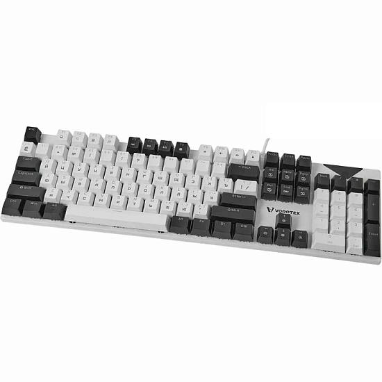 Клавиатура VOROTEX K104S Blue Switch, Белый,чёрный