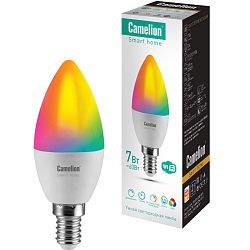 Умная светодиодная лампа CAMELION Smart Home LSH7/C35 7W Е14 RGB+DIM+CW WiFi
