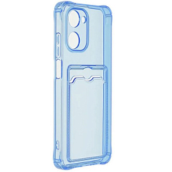 Задняя накладка ZIBELINO Silicone Card Holder для Realme 10 4G (голубой) защита камеры