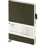 Ежедневник недатированный А5, 128 листов, GRAND кремовый блок 80 г/м2, темно-зелёный