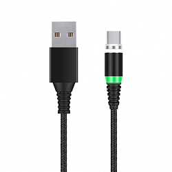 Кабель USB <--> Type-C  1.0м SMARTBUY (iK-3110mt-2) черный, магнитный наконечник