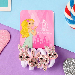 Резинка для волос "Лола" (набор 4 шт) зайки 6894065