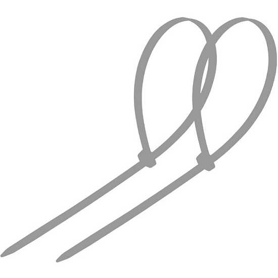 Хомут-стяжка REXANT 250x3,6мм, серая, кабельная нейлоновая, упаковка 100 шт. (10/100)