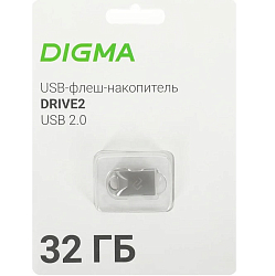 USB 32Gb Digma DRIVE2 (DGFUM032A20SR), серебристый