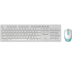Клавиатура+мышь БП DEFENDER AUCKLAND C-987 RU WHITE 45987