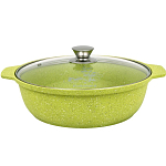 Кастрюля-жаровня 3л KUKMARA ж31tsl, линия "Trendy style" (lime), со стеклянной крышкой