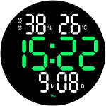 Часы настенные LED Wall Clock DS-3813L Зелёный (пульт)