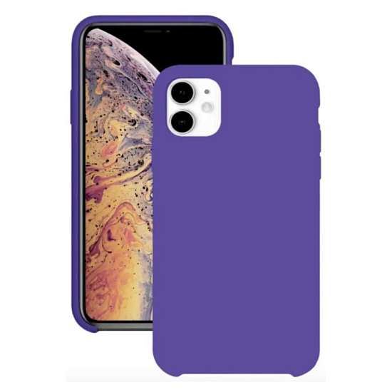 Силиконовый чехол SILICONE CASE для iPhone 11 (фиолетовая) (не оригинал)