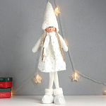 Кукла интерьерная "Девочка в зимнем белом наряде с серебром" УЦЕНКА 7575302