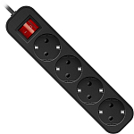 Сетевой удлинитель  1.8м DEFENDER G418 4 розетки, с/з, 10А, черный