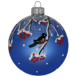 Шар "Рябина в снегу", серия "ВС", 85мм, в подарочной  упаковке КУ-85-204096/п