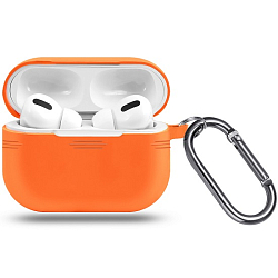 Силиконовый чехол ISA для AirPods Pro с карабином №5 nectarine