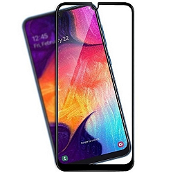 Противоударное стекло 11D NONAME для SAMSUNG Galaxy A50 полный клей, цвет: чёрный, в техпаке