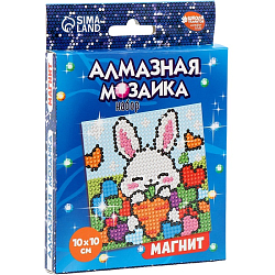 Алмазная мозаика-магнит для детей «Зайка» 10249021