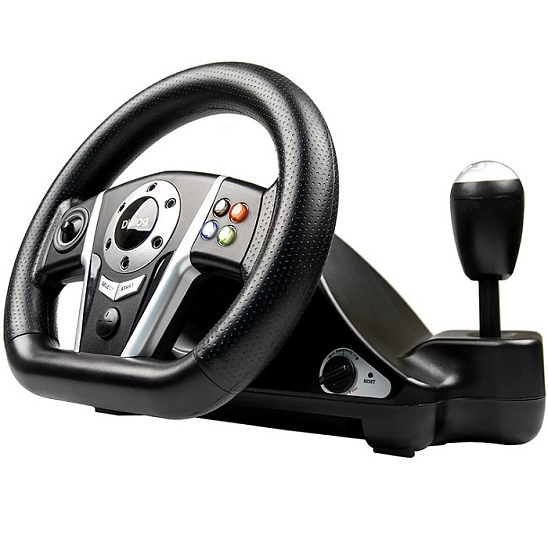 Руль Dialog GW-135VR GranTourismo - эф.вибрации, 2 педали, рычаг ПП, PC USB