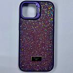 Задняя накладка DIAMOND для iPhone 15, фиолетовый  + защитная линза