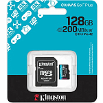 Micro SD 128Gb Kingston Class 10 Canvas Go Plus A2 U3 V30 + SD адаптер
