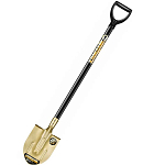 Лопата штыковая ЦИ КЛОНДАЙК 2218-ч "золотая" с рёбрами жёсткости 200х270х1280 мм, деревянный черенок