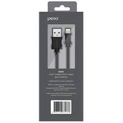 Кабель USB <--> Lightning  0.2м PERO DC-03 черный
