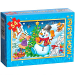 Пазл детский «Весёлый снеговичок», 54 элемента