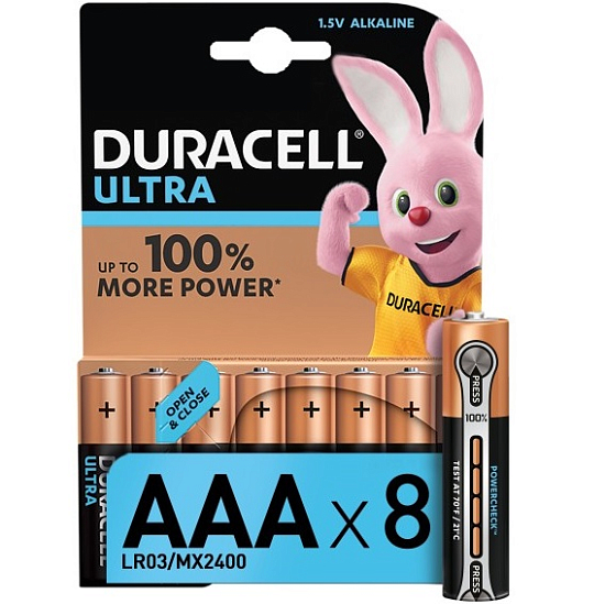 Элемент питания DURACELL LR03 BL-8 PLUS (8/80)