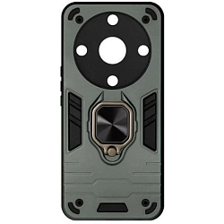 Задняя накладка DF для Honor 90 Lite DF hwArmor-09 (black) с кольцом и пластиной для магнитного держателя