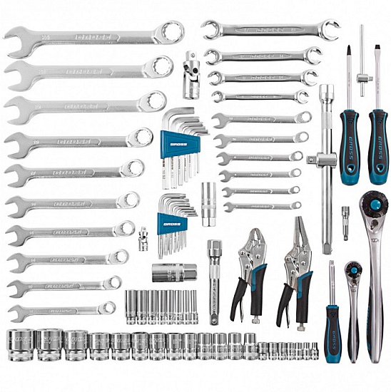Набор инструментов, 1/4", 1/2", CrV, 120 зубьев, 78 предметов// Gross 14148
