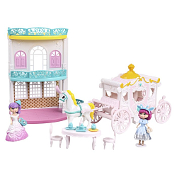 Игровой набор Nily Baby "Дом с каретой" (2 этажа, 18,5х24,5 см, куклы 8,5 см, карета, лошадь, мебель)