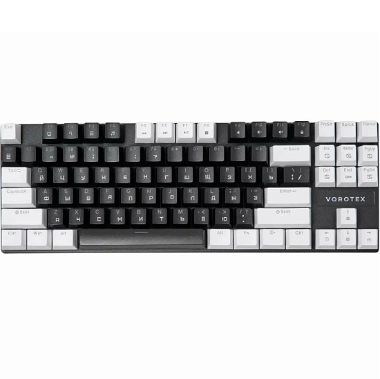 Клавиатура VOROTEX K87S Red Switch, Чёрный,белый