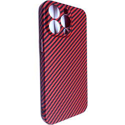 Задняя накладка LUXO для iPhone 15 Pro, красный, карбон