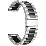 Металлический ремешок WB40 блочный на застежке Универсальный 20мм (silver/black)