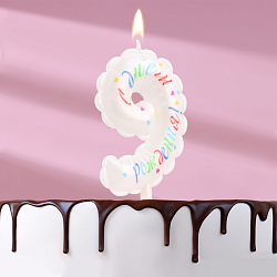 Свеча в торт "Воздушная", цифра 9, 5,5 см, белая   9943295