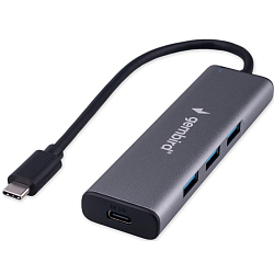 USB Type-C Хаб GEMBIRD UHB-U3P7-02, 7хUSB, с доп.питанием (порт Type-C), OTG, кабель Type-C 19см, алюминий, коробка